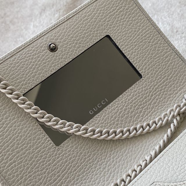 GG original calfskin small chain bag 497985 white