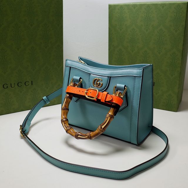 2022 GG original calfskin diana mini tote bag 655661 blue