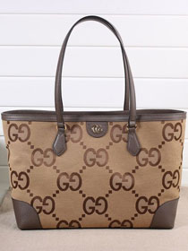 GG original giant canvas ophidia medium tote bag 631685 brown