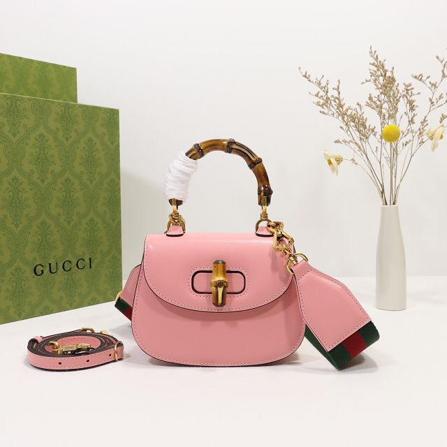 2022 GG original calfskin mini top handle bag 686864 pink