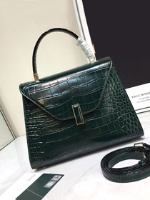 Valextra original crocodile calfskin iside medium bag 56028 dark green