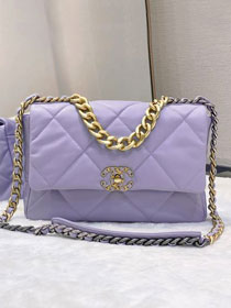 CC original calfskin medium 19 flap bag AS1161 light purple