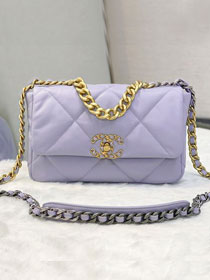 CC original calfskin small 19 flap bag AS1160 light purple