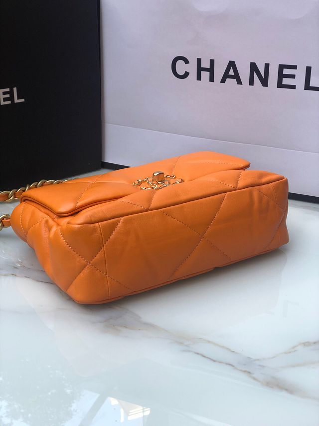 CC original lambskin 19 small flap bag AS1160 orange