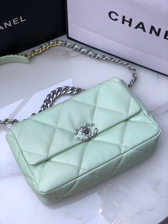 CC original lambskin 19 medium flap bag AS1161 light green