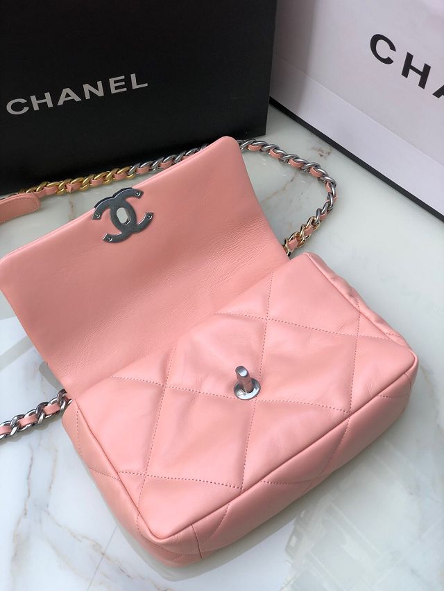 CC original lambskin 19 small flap bag AS1160 light pink