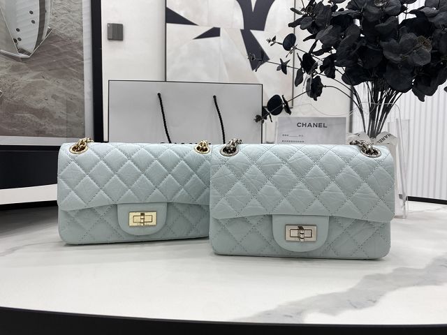 CC original calfskin small 2.55 handbag AS0874 light blue