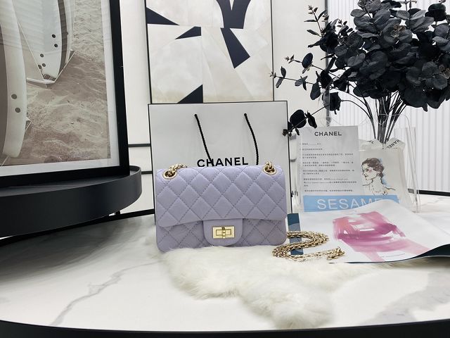 CC original calfskin small 2.55 handbag AS0874 light purple