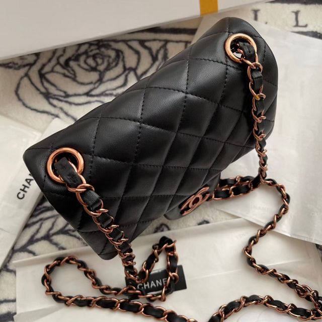 CC original lambskin nano flap bag A35200 black