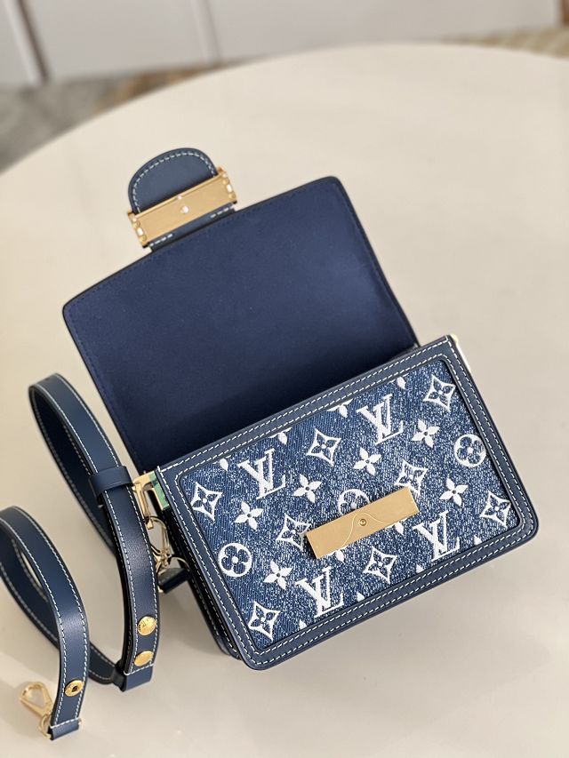 Louis vuitton original denim dauphine pm M59716 blue