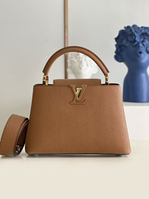 Louis vuitton original calfskin capucines BB handbag M56466 camel