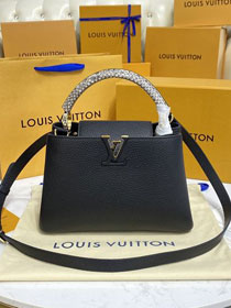 Louis vuitton original calfskin capucines BB handbag M59652 black