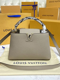 Louis vuitton original calfskin capucines BB handbag M59652 grey