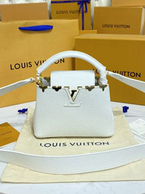 Louis vuitton original calfskin capucines mini handbag M55983 white