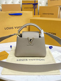 Louis vuitton original calfskin capucines mini handbag M55985 grey