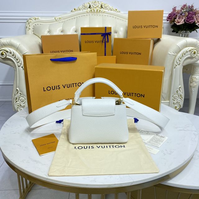 Louis vuitton original calfskin capucines mini handbag M55985 white