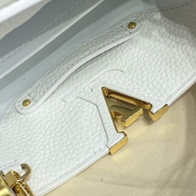 Louis vuitton original calfskin capucines mini handbag M55985 white