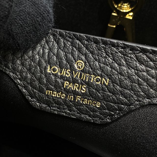 Louis vuitton original calfskin capucines mm handbag M48865 black
