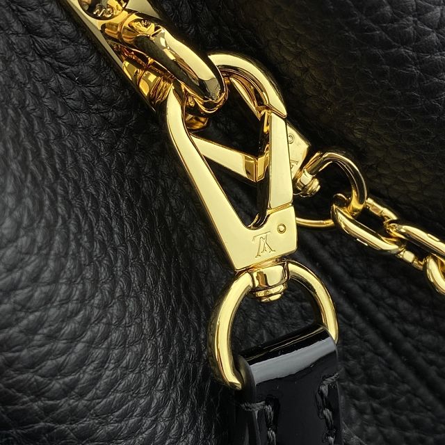Louis vuitton original calfskin capucines mm handbag M48865 black