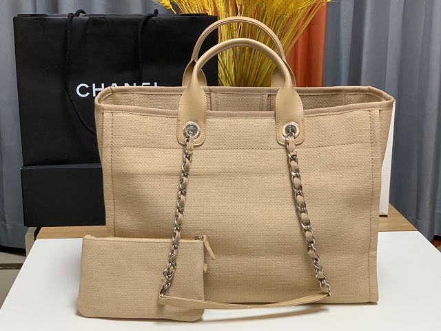 CC original canvas large shopping bag A66941 apricot