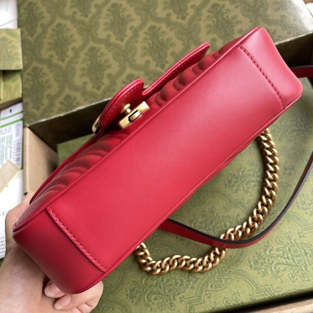 Top GG original calfskin marmont mini bag 446744 red