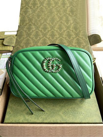 Top GG original calfskin marmont small shoulder bag 447632 green