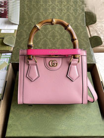 Top GG original calfskin diana mini tote bag 655661 pink