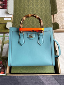 Top GG original calfskin diana small tote bag 660195 blue