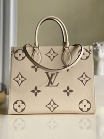 Louis vuitton original embossed calfskin onthego gm M44571 white