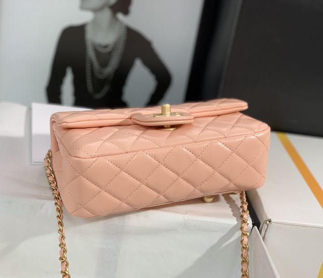 CC original lambskin flap bag AS1787 light pink