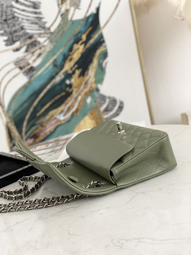 CC original lambskin medium flap bag A01112 green