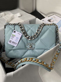 CC original lambskin 19 medium flap bag AS1161 light blue