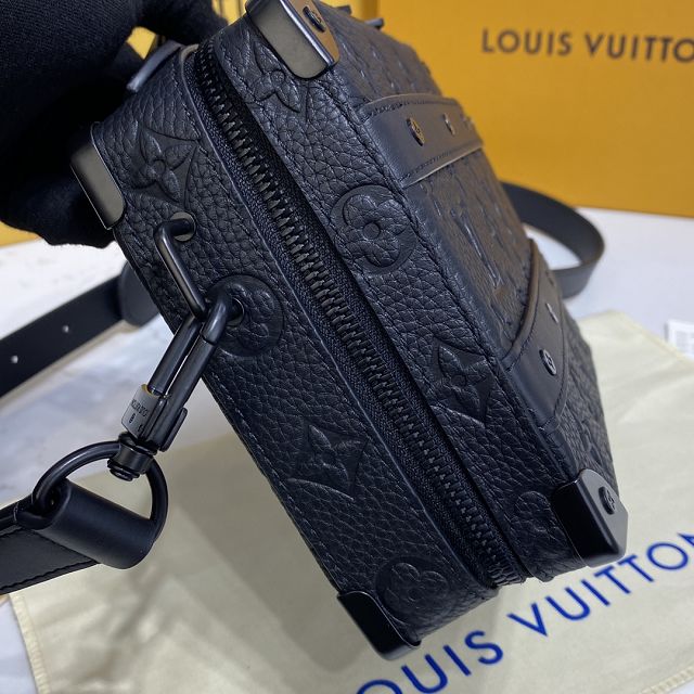 Louis vuitton original monogram calfskin handle soft trunk m59163 black