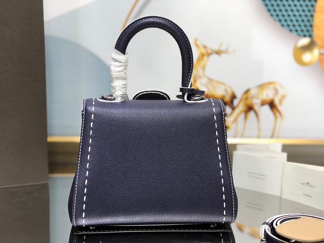 Delvaux original grained calfskin brillant mini bag AA0406 dark blue