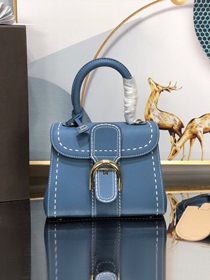 Delvaux original grained calfskin brillant mini bag AA0406 denim blue