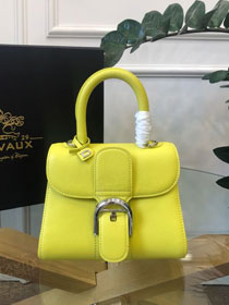 Delvaux original grained calfskin brillant mini bag AA0406 lemon yellow