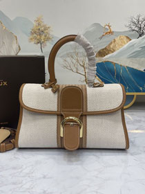 Delvaux original canvas brillant small bag AA0417 brown&white