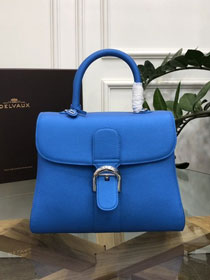 Delvaux original grained calfskin brillant bag MM AA0555 blue