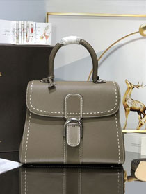 Delvaux original grained calfskin brillant bag MM AA0555 etoupe grey