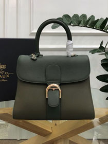 Delvaux original grained calfskin brillant bag MM AA0555 green&khaki