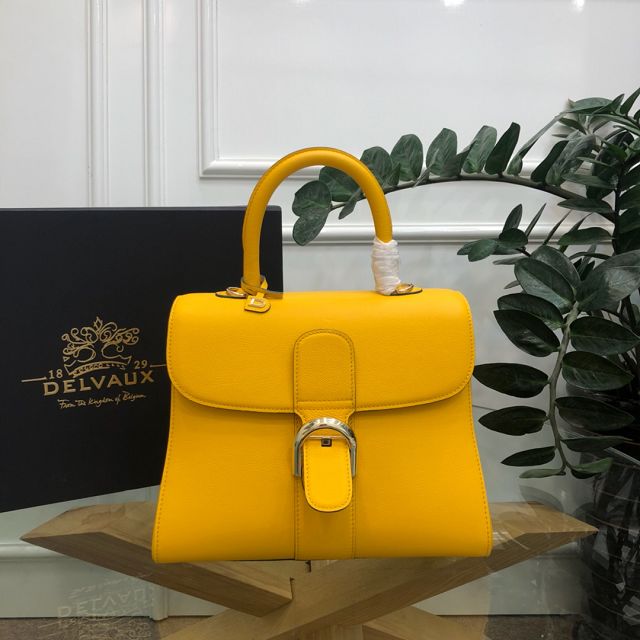 Delvaux original grained calfskin brillant bag MM AA0555 yellow