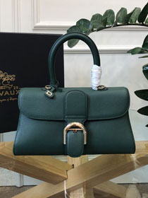 Delvaux original grained calfskin brillant small bag AA0417 blackish green