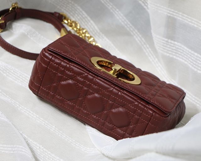 Dior original calfskin small caro bag M9241 wine red