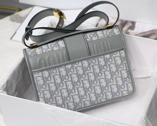 Dior original canvas 30 montaigne flap bag M9203-2 gray