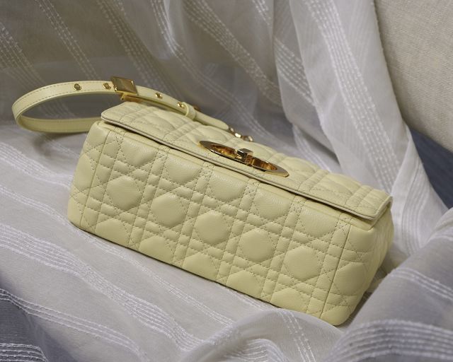 Dior original calfskin medium caro bag M9242 light yellow