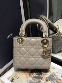 Dior original lambskin mini lady dior bag M0505-2 grey