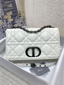 Dior original macrocannage calfskin  large caro bag M9243 white