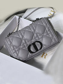 Dior original macrocannage calfskin medium caro bag M9242 grey