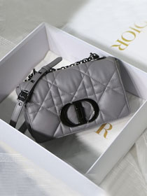 Dior original macrocannage calfskin small caro bag M9241 grey