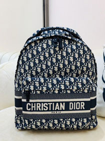 Dior original canvas large backpack BA9037 blue